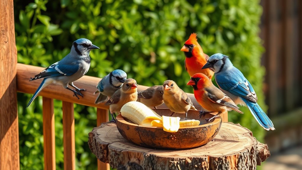 birds enjoy banana treats