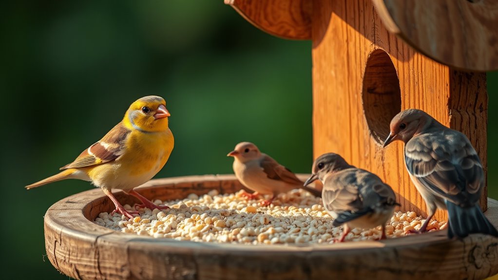 smart millet bird feeding